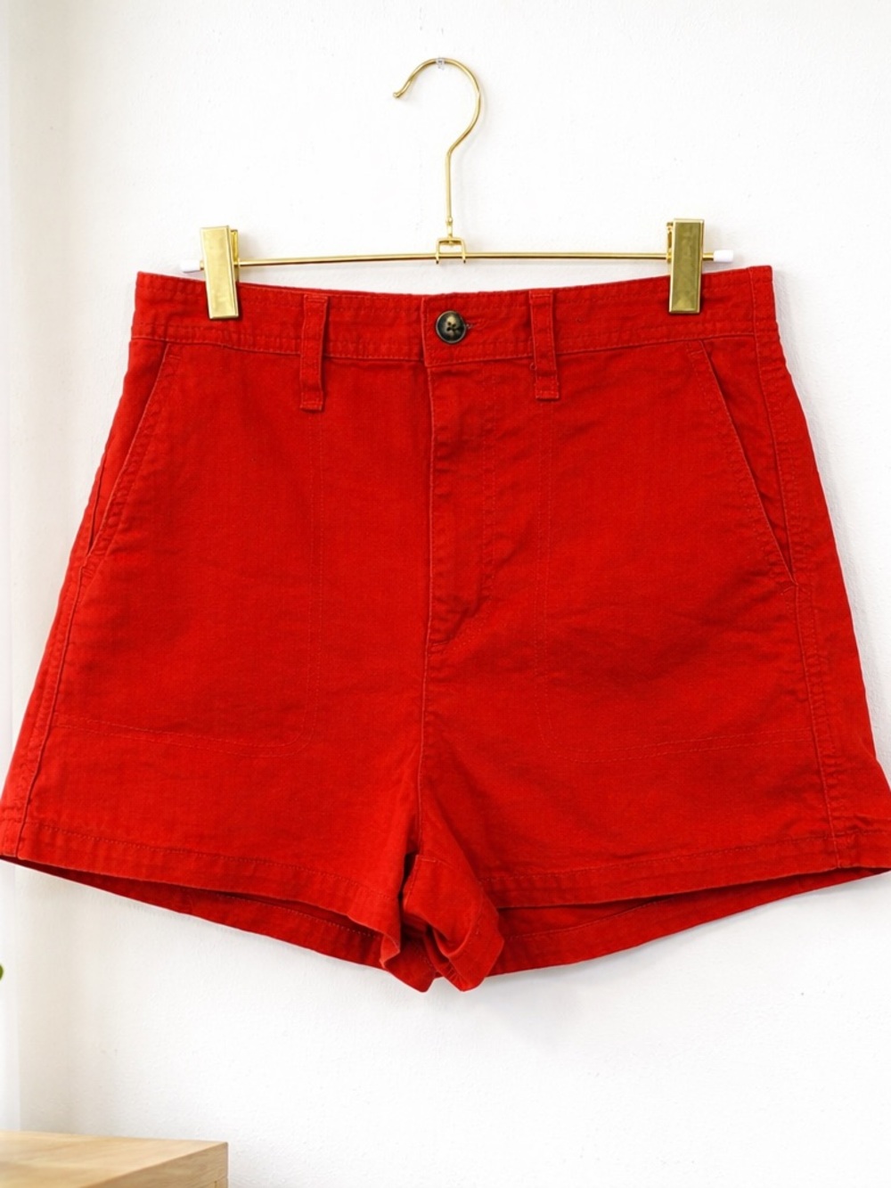 Madewell High-Waist Burnt Orange Cotton Shorts